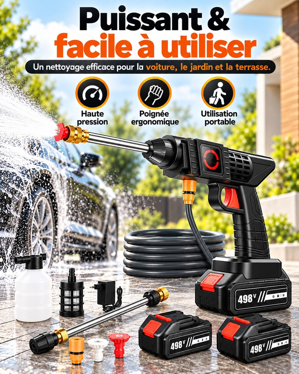 Pistolet Nettoyeur Haute Pression Sans Fil