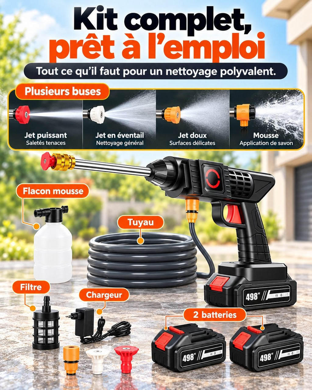 Pistolet Nettoyeur Haute Pression Sans Fil