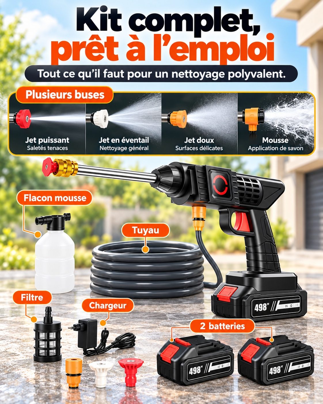 Pistolet Nettoyeur Haute Pression Sans Fil