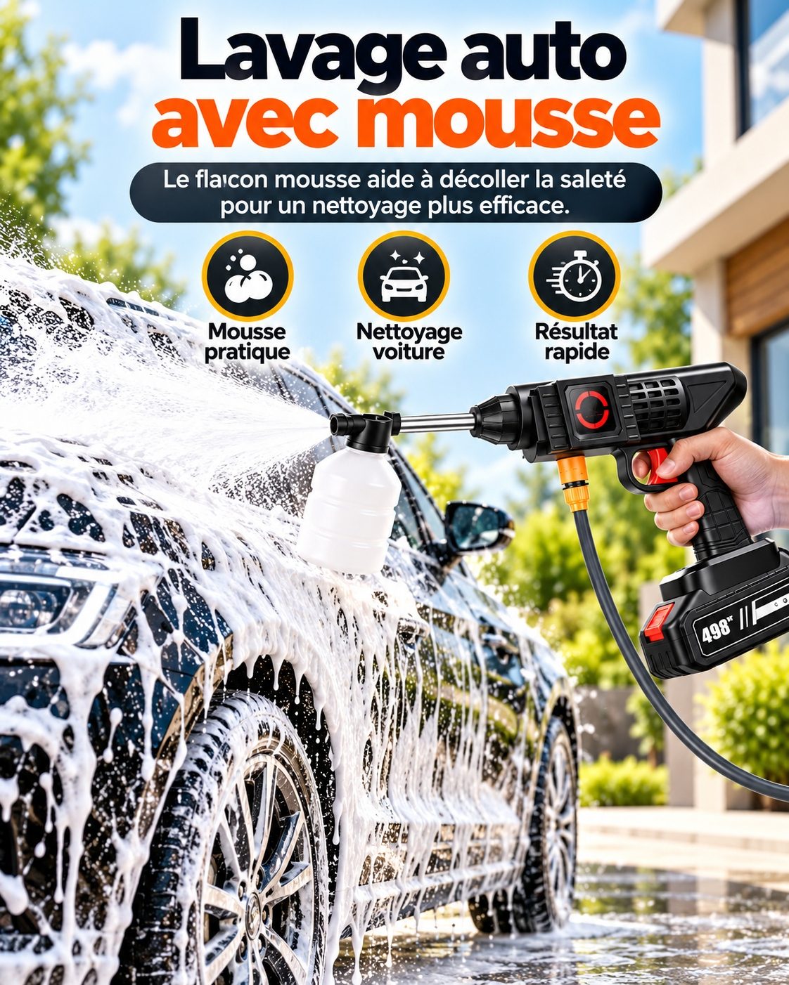Pistolet Nettoyeur Haute Pression Sans Fil