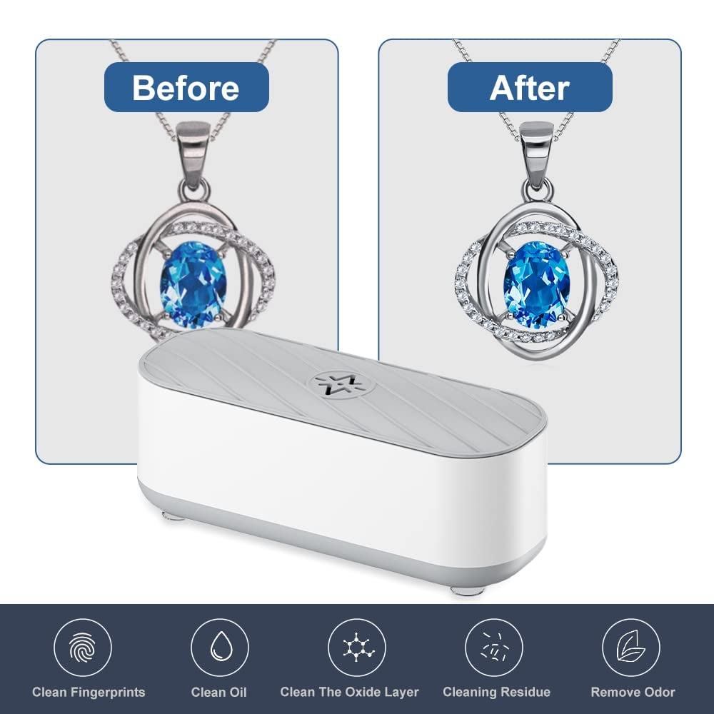 🏆Professional high-tech ultrasonic cleaning: Restore the sparkle to your jewelry and glasses without any risk of damage!🌿✨