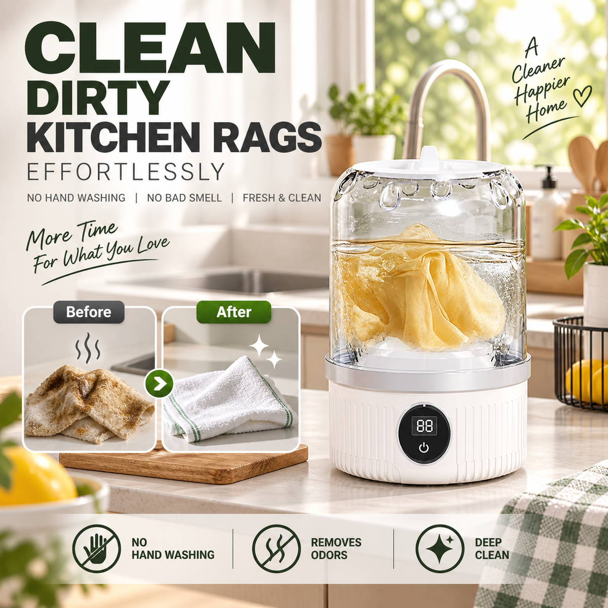 Limited Sale 55% OFF🎁Free your hands🥰Wireless Charging Mini Washing Machine